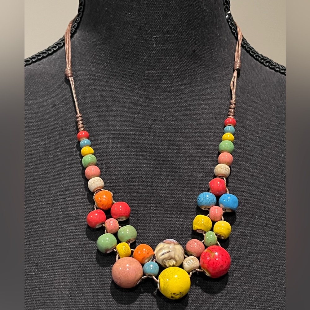 Colorful Ceramic Beaded Necklace